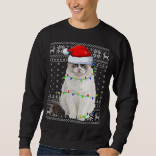 Sudadera Santa Hat Ragdoll Cat Xmas iluminando Ugly Ragdoll