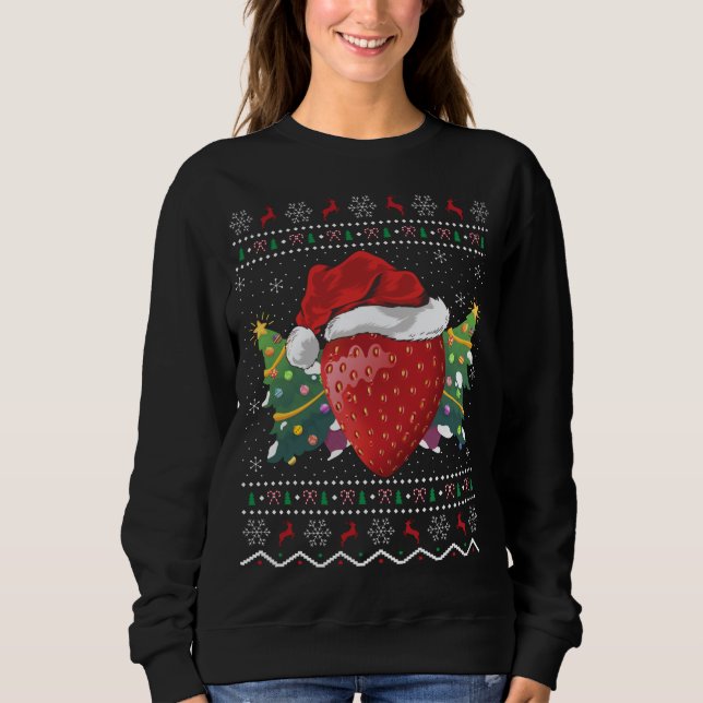 Sudadera Santa Hat Strawberry Xmas Regalo Feo Strawberry Ch (Anverso)