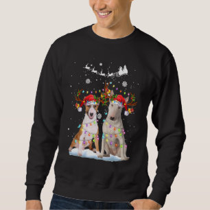 Sudadera Santa Hat Xmas, reno de Bull Terrier, ilumina Cris
