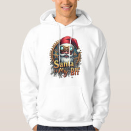 Sudadera Santa Is My BFF Hoodie – Cute Holiday Desig