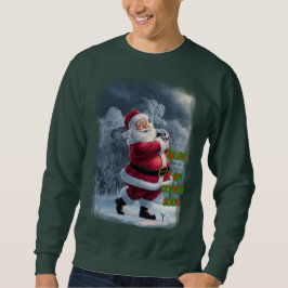 Sudadera Santa juega golf antes de Navidad en un Green