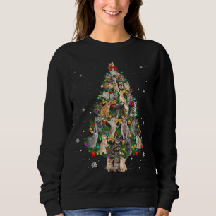 Sudadera Santa Maine Cat Árbol de Navidad Luz Funny Xm