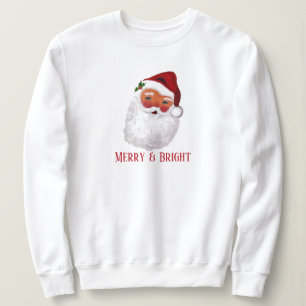 Sudadera Santa Merry Christmas Vintage Retro Watercolor