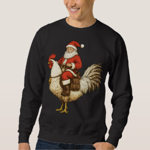 Sudadera Santa montado en un gallo