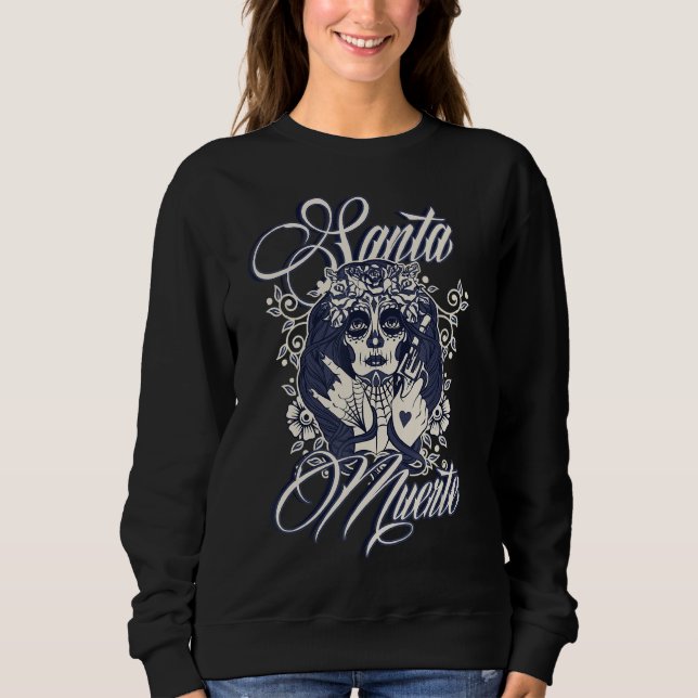 Sudadera Santa Muerte Diosa Mexicana Muerte Calavera de Azú (Anverso)