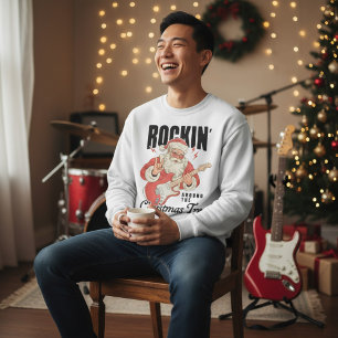 Sudadera Santa Música Rock Alrededor Del Árbol De Navidad R