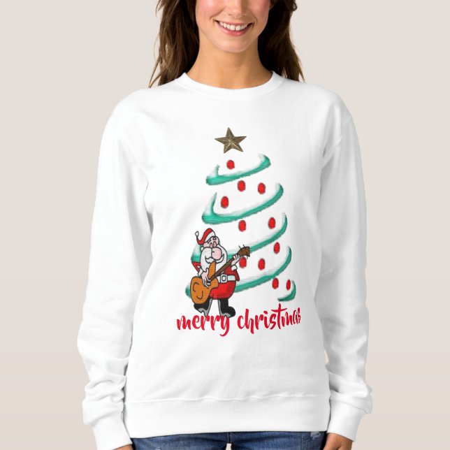 Sudadera santa musical alegre diseño divertido de árbol de  (Anverso)