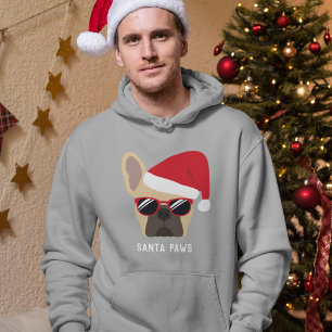 Sudadera Santa Paws Luces Navideñas Bulldog Francés Cervato