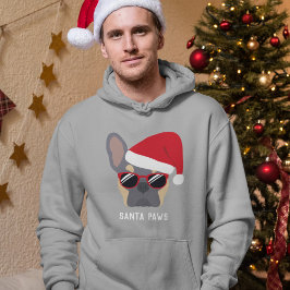 Sudadera Santa Paws Navidad Lilac Tan Bulldog Francés