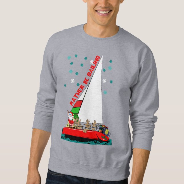 Sudadera Santa preferiría navegar en Navidad (Anverso)