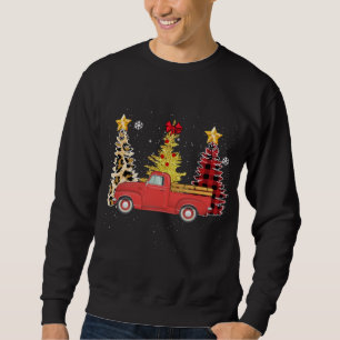 Sudadera Santa Red Truck Christmas Tree Lights