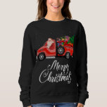 Sudadera Santa Red Truck Merry Christmas Tree Regalos Vinta<br><div class="desc">Santa Red Truck Merry Christmas Tree Regalos Vintage</div>