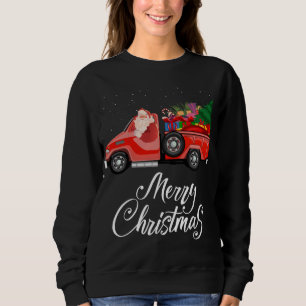 Sudadera Santa Red Truck Merry Christmas Tree Regalos Vinta