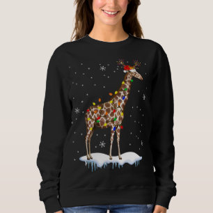 Sudadera Santa Reindeer Giraffe Navidad Luz Santa Reindeer 