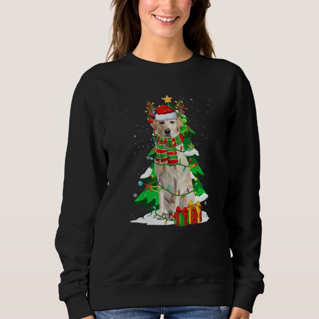 Sudadera Santa Reindeer Labrador Retriever Dog Xmas Lights  (Anverso)