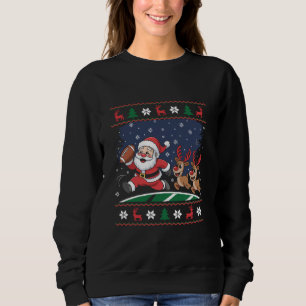 Sudadera Santa Reno Ciervo Juega Fútbol Americano Espantoso