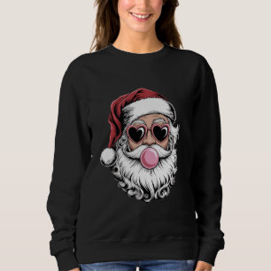Sudadera Santa Retro Con Gafas Soplando Burbuja Navidad 