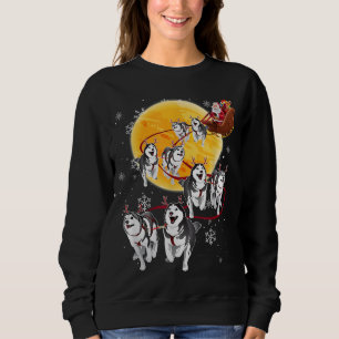 Sudadera Santa Ride Sleigh Siberian Husky Navidades Perro L