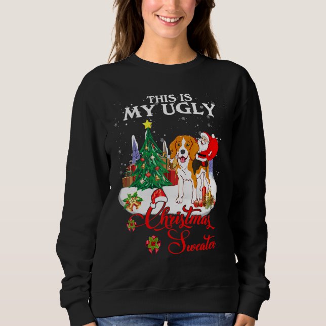 Sudadera Santa Riding Beagle Esta Es Mi Fea Navidad Swea (Anverso)