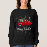 Sudadera Santa Riding Christmas Tree Truck Border Collie Ch<br><div class="desc">Navidades de Santa Riding Christmas Tree Truck Border Collie</div>