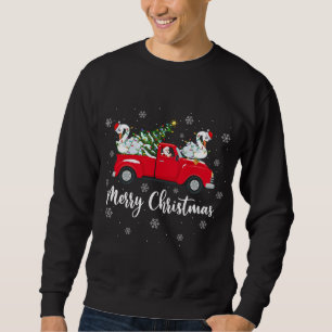 Sudadera Santa Riding Christmas Tree Truck Swan Bird Christ