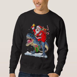 Sudadera Santa Riding Dinosaur Rex Christmas Xmas Boys Kid