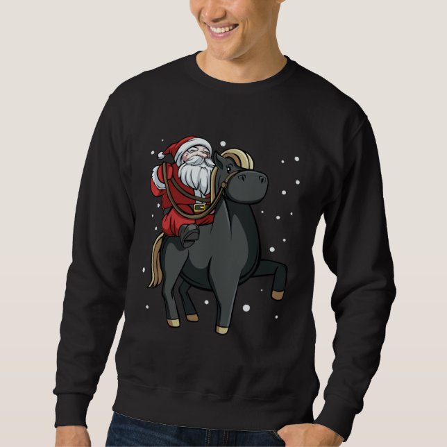 Sudadera Santa Riding Horse Cute Fun Christmas Celebrate (Anverso)