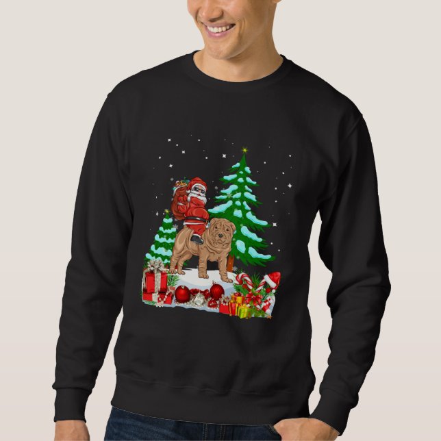 Sudadera Santa Riding Shar Pei Dog Theme Christmas Shar Pei (Anverso)
