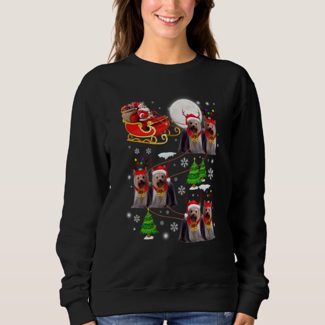 Sudadera Santa Riding Sleigh Yorkshire Terrier Christmas Re (Anverso)