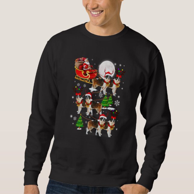 Sudadera Santa Riding St Bernard Sleigh Christmas Santa Rei (Anverso)