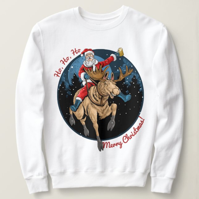 Sudadera Santa Riendo A Moose (Anverso del diseño)