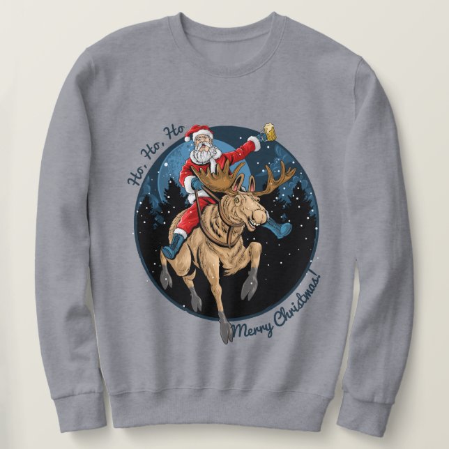 Sudadera Santa Riendo A Moose (Anverso del diseño)