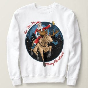 Sudadera Santa Riendo Un Moose