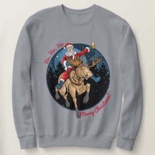 Sudadera Santa Riendo Un Moose