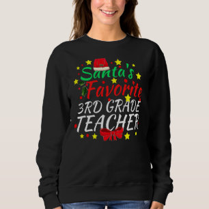 Sudadera Santa S Profesora favorita de 3er grado Funny Xmas