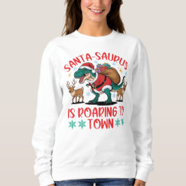 Sudadera Santa-saurus T-Rex Dinosaurio Divertido de Navidad