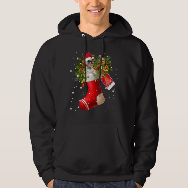 Sudadera Santa Schnauzer En Navidades Contra Pajama (Anverso)