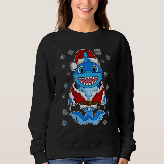 Sudadera Santa Shark, A Cute Shark in. a Santa Suit, Santa  (Anverso)