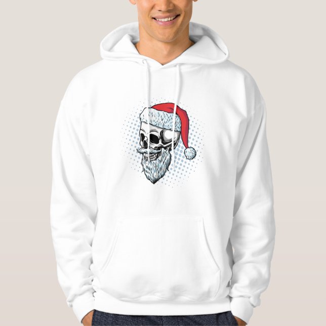 Sudadera Santa Skull Claus: Tee de fusión festivo (Anverso)