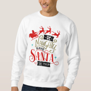 Sudadera Santa Sleigh Y Los Navidades Graciosos De Los Reno
