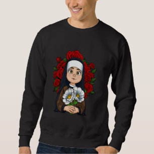 Sudadera Santa Teresa de Lisieux Flor Rosa Cristiana Católi