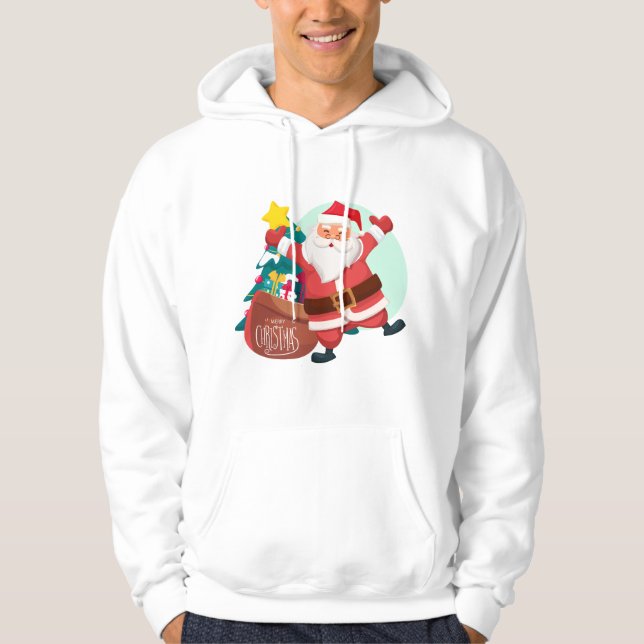 Sudadera santa y árbol navidades (Anverso)