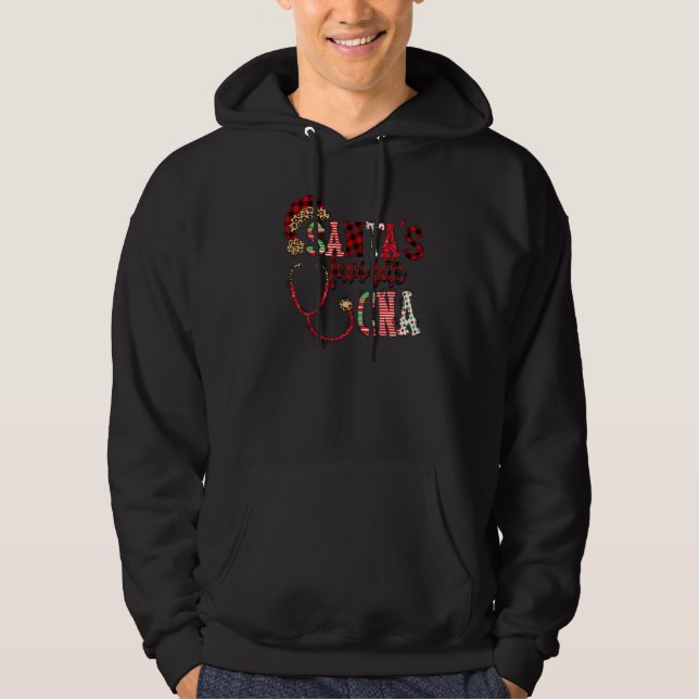 Sudadera Santa's Favorite CNA Certified Nursing Assistant N (Anverso)