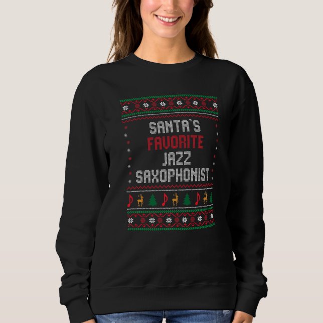 Sudadera Santas Favorite Jazz Saxophonist  jazz saxophon Ch (Anverso)