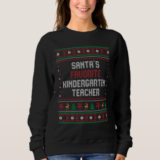Sudadera Santas Favorite Kindergarten Teacher       Chritsm