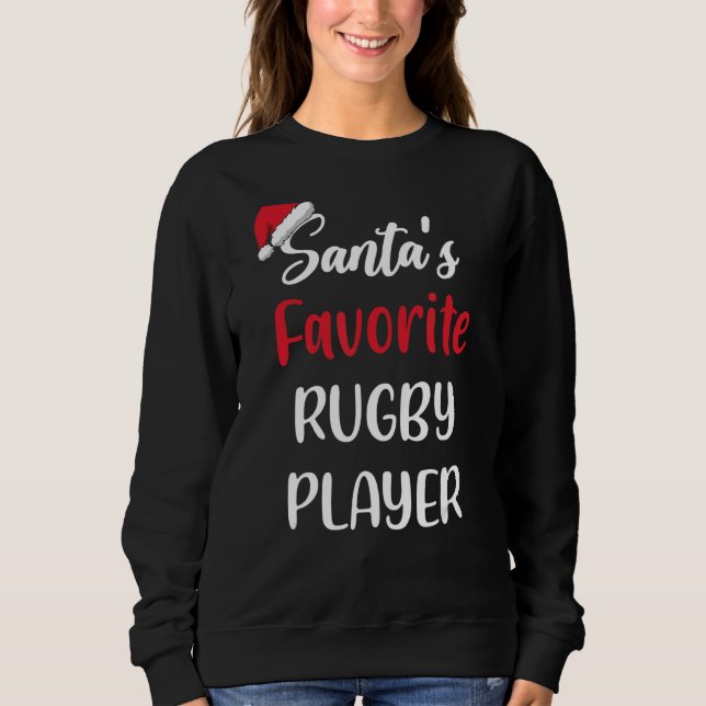Sudadera Santas Favorite Rugby Player   Christmas Rugby   (Anverso)