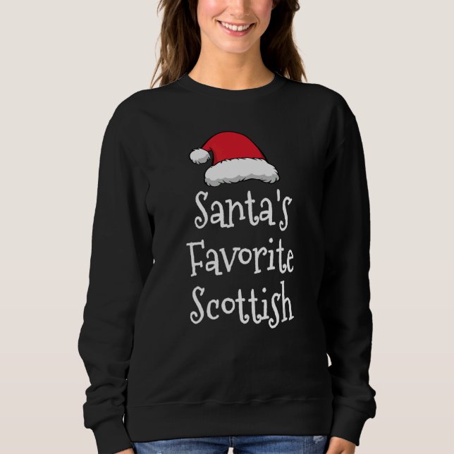 Sudadera Santas Favorite Scottish   Christmas     Xmas paja (Anverso)