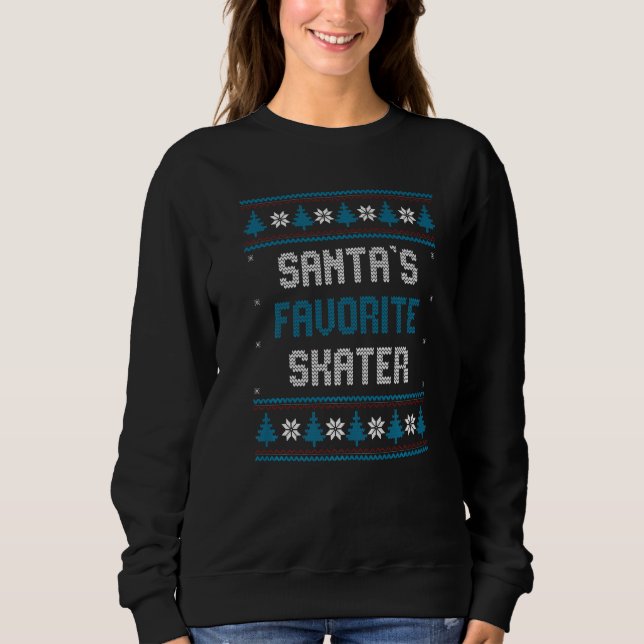Sudadera Santas Favorite Skater   Christmas Figure Skating (Anverso)