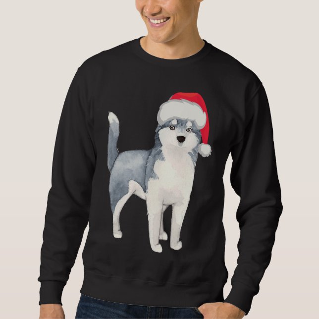 Sudadera Santas Little Helper Husky Dog (Anverso)