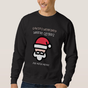 Sudadera Santas Workshop donde la ropa se hace Merry